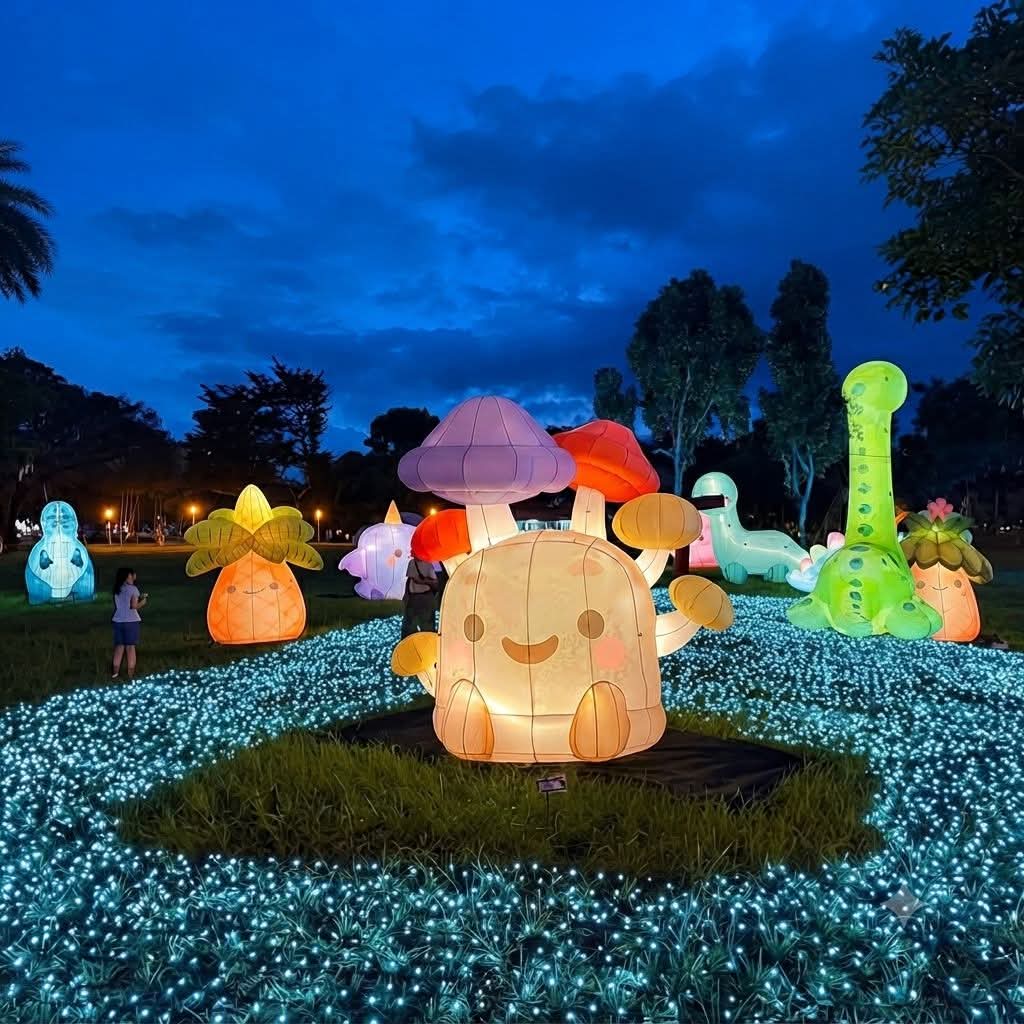 萌侏羅紀點亮千禧公園 屏東市化身史前恐龍樂園
